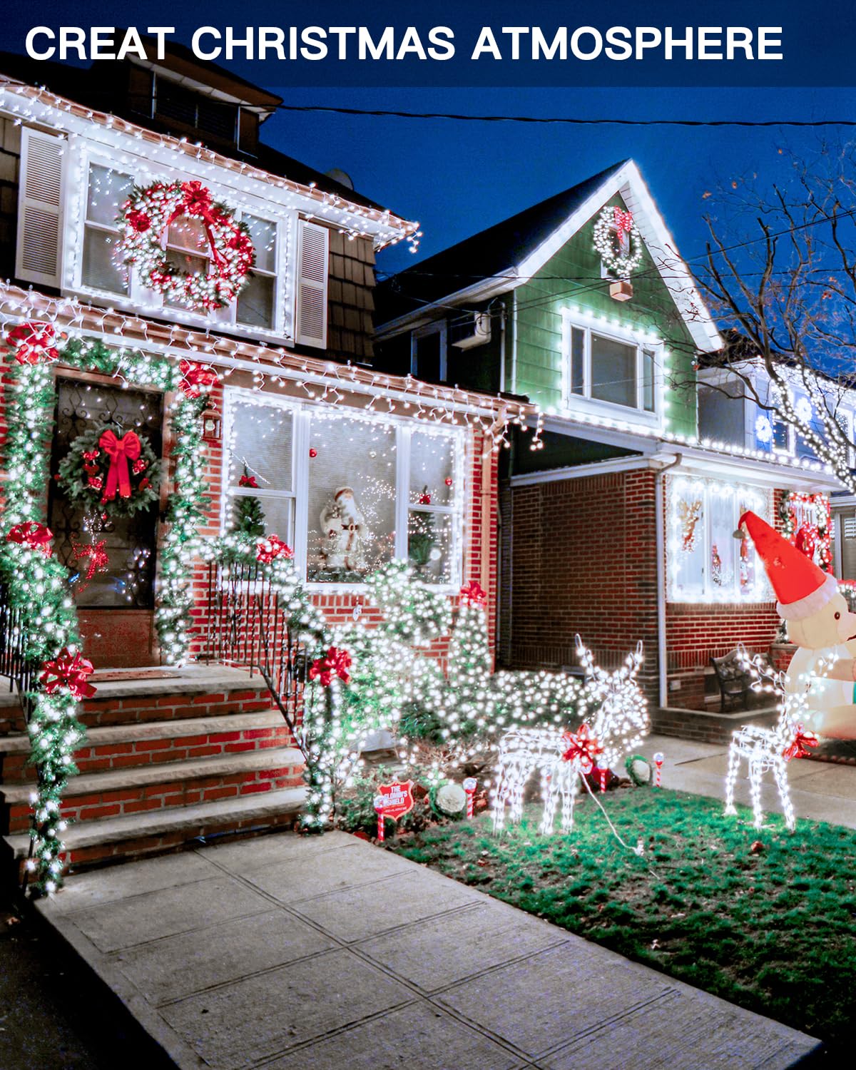 Ollny Christmas Lights Cool White, 600LED 197FT Christmas Tree Lights IP67 Waterproof, Plug in Fairy Lights with Remote 8 Modes Timer, Xmas Lights for Outdoor Indoor House Holiday Decor Ollny