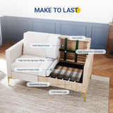 Avenco Loveseat Sofa, Modern Sofa Coach, 67'' Width Sofa with Extra Deep Seats, Couch for Living Room, Apartment, Room Office, Ivory Avenco