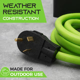 GEARit 30-Amp Extension Cord for RV and Auto, 125-Volt, 3-Prong, 10/3 STW 10AWG Gauge 3 Wire, NEMA TT-30P to TT-30R, Outdoor, Waterproof, Outdoor Camper Power Cord, 75 feet (22.9 Meters), Green GearIT