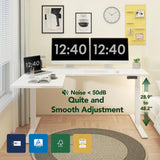 SANODESK 71-Inch Large Dual Motor L-Shaped Electric Height Adjustable Standing Desk - Reversible Panel - White Top/White Frame - Ideal for Gaming, Home Office or Computer Workstation SANODESK