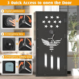 TTSITG Large Rifle Safe, 30-40 Gun Safe for Rifle and Shotgun/Rifle Pistol Rack/Storage Pocket/Removable Shelf/Silent Mode/External Battery/LED,180° Open Door Panel Organizer Gun Safe Unassembled TTSITG