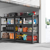 SUPPNEED Adjustable Garage Shelving Heavy Duty 2000LBS Loads, 48”W Large Shelving Units and Storage,48”W×16”D×72”W Garage Storage Shelves,4-Tier Shelving Unit for Warehouses,Kitchen(Black) SUPPNEED