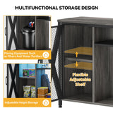 DWVO 40-50 Gallon Aquarium Stand with Power Outlets & LED Light, Cabinet for Fish Tank Accessories Storage - Metal Fish Tank Stand Suitable for Turtle Tank, Reptile Terrarium, 660LBS Capacity, Grey DWVO