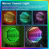 Infinity Hexagon Mirror, Remote Control LED Tunnel Lamp, Multicolor Tunnel Lamp Infinity Light Wall Hanging Lights, Infinity Mirror Art Light Night Light with Multi Color Changing Light,30cm/11.81in WoodArtSupply