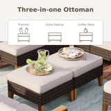 PHI VILLA 12 Pieces Patio Conversation Set Half Moon Wicker Outdoor Furniture Sofa Set Curved Circle Rattan Sofa for Garden PHI VILLA