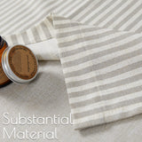 jinchan Linen Valance Curtain Striped Valance for Windows 18 Inch Blackout Kitchen Curtain Farmhouse Double Layer for Living Room Ticking Rod Pocket 1 Panel Taupe Grey on Linen jinchan