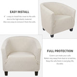 SearchI Waterproof Club Chair Slipcover Stretch Barrel Chair Covers Jacquard Tub Chair Slipcovers Spandex Armchair Sofa Cover Removable Couch Furniture Protector Arm Chair Cover for Living Room（Beige） SearchI
