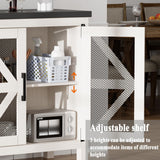 ANWBRAOD Farmhouse Buffet Cabinet 31.4" Sideboard Storage Cabinet with Barn Door and Adjustable Shelf Wood Rustic Accent Cabinet for Dinning Room, Kitchen, Hallway ULSC003W ANWBROAD