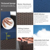 Rattaner 5-Piece Outdoor Patio Furniture 45 in Outdoor Fire Pits Patio Furniture Set 60000 BTU Outdoor Propane Fire Pit No-Slip Cushions Waterproof Covers, Navy Blue Rattaner