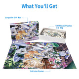 100 Piece Puzzles for Kids Cat Puzzles 100 Piece Puzzles for Adults, Cute Kitten Group Puzzles 100 Pieces for Adults, 100 Piece Seniors Puzzles Kids Puzzles Perfect Gardening Buddies 100 Piece Puzzle CHengQiSM