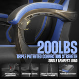 Dowinx Gaming Chair with Footrest, Big and Tall Gaming Chair for Heavy People, Gamer Chair for Adult with Massage (Blue) Dowinx