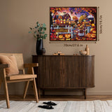 Halloween Holiday Horror Puzzles for Adults 1000 Pieces, Fall Barn Jigsaw Puzzle, Scary Pumpkin Ghost Puzzles BBOLDIN