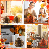 12 Pieces Fall Wooden Table Signs Pumpkin Wood Table Decor Autumn Tiered Tray Decor Thanksgiving Table Centerpieces Block Sign Farmhouse Fall Decorations for Home Party Decor Indoor Soaoo