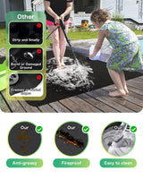 TAOMAND Large 76 x 52 inches Under Grill Mats for Outdoor Grill | Double-Sided Fireproof | Waterproof | Oil-Proof | Easy to Clean | Indoor Fireplace/Fire Pit Mat | Quality BBQ Mat for Deck Patio Lawn TAOMAND