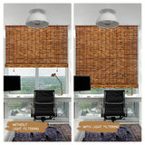 FENRUNXU Natural Bamboo Roll-Up Blinds - 2 Pack, 47" W x 71" H Reed Shades for Indoor & Outdoor Use FENRUNXU
