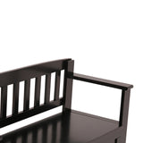 SIMPLIHOME Brooklyn SOLID WOOD 48 inch Wide Entryway Storage Bench with Safety Hinge, Multifunctional in Coffee Brown SIMPLIHOME