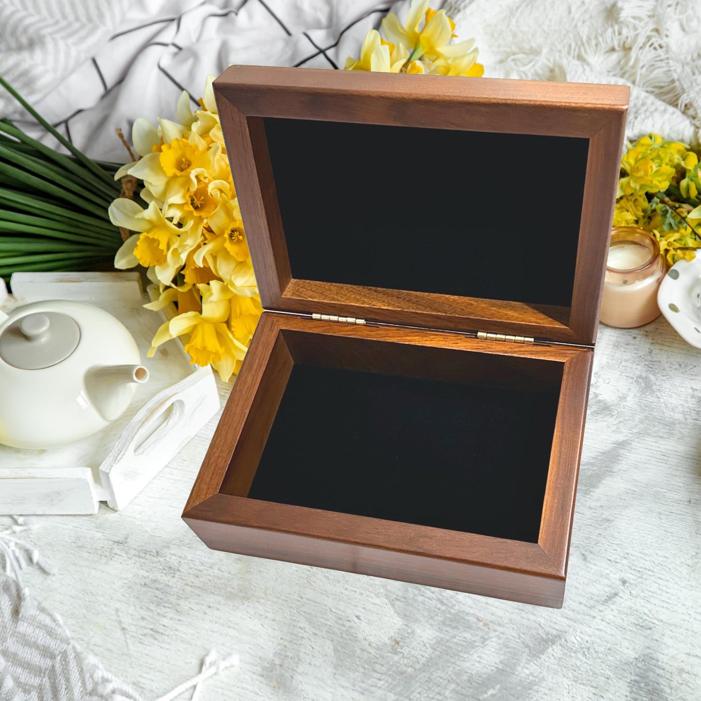 Engraved Confirmation Wooden Box, Compasses with Scripture for First Communion Keepsake Box, Baptism Gift for Godchild, Bible Verse Gift - WoodArtSupply