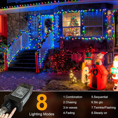 FLVOECN 393Ft 1000LED Christmas Lights Outdoor Decorations 8 Modes & Memory Timer Christmas Lights with Plug in Waterproof Fairy String Lights for Xmas Wedding Party Holiday Decor