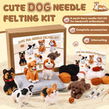 Mayboos 6 PCS Needle Felting Kit, Animal Needle Felting Beginner Kits Wool Felt Needle Felting Tools with Instruction for DIY Craft Animal Home Decoration (Cute Dog) Mayboos