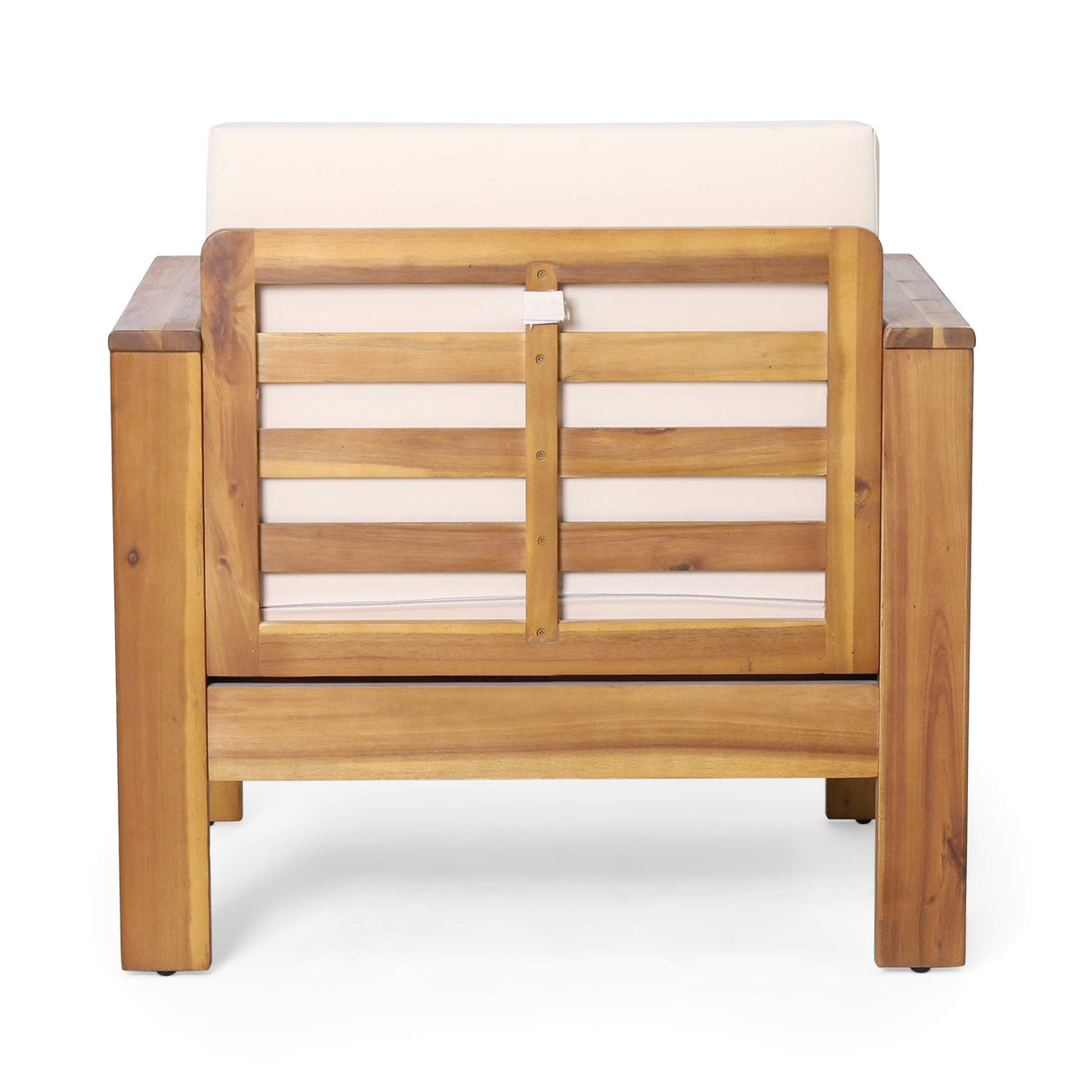 Christopher Knight Home Louver Club Chairs, Teak + Cream Christopher Knight Home