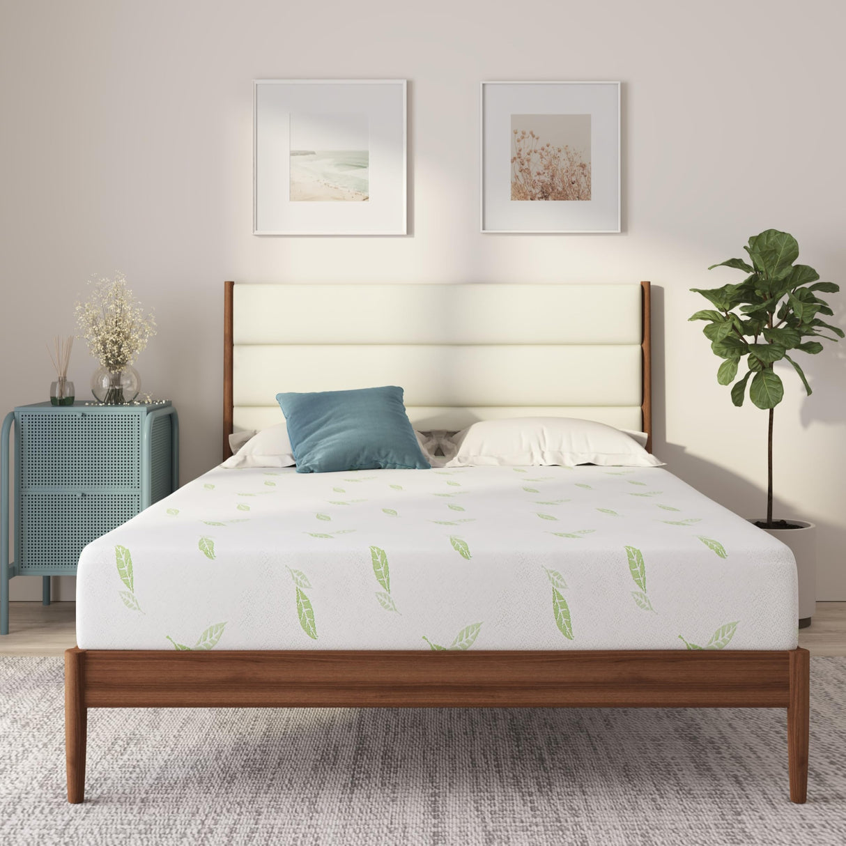 NapQueen King Size Mattress, 10 Inch Anula Green Tea Infused Memory Foam Mattress, King Size Mattress Bed in a Box, CertiPUR-US Certified Mattress NapQueen
