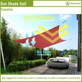 FLORALEAF Sun Shade Sail 15' X 22' Rectangular Waterproof Sun Sail UV Block Canopy for Outdoor Patio Lawn Garden Backyard, Red FLORALEAF