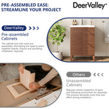 DeerValley DV-1BV0151NW 24" Bathroom Vanity with Ceramic Sink Top, Pre-Assembled Mid-Century Wood Bathroom Cabinet Sink Combo in Walnut White Deer Valley