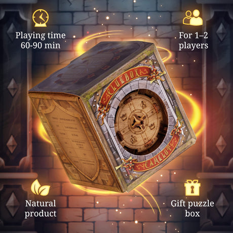 iDventure Cluebox - The Trial of Camelot - Escape Room Game - Puzzle Box - 3D Wooden Puzzle - sequential Puzzle - 3D Puzzles for Adults - Brain Teaser - Birthday Gift Gadget for Men - Money Box iDventure
