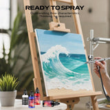 Airbrush Paint - 12 Colors Airbrush Paint Set with 2 Tinner, Plastic & Wood Acrylic Air Brush Paint Kit Ready to Spray, Water-Based for Artists Beginners Hobbyist, 0.67 Fl Oz/20ml EKOHERR