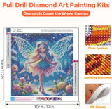 Axquilon Diamond Art Kits for Adults-Round Full Drill 5D Fairy Diamond Painting Kits for Adults Beginners Paint by Diamonds Pictures Girls Gem Art Painting Kits DIY Crafts Kits 14x14inch Axquilon