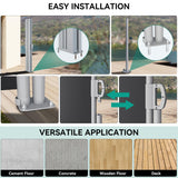 DWVO 236''X 71'' Double Side Awning Retractable Side Awning Folding Privacy Screen Privacy Fence Waterproof UV-Resistant Privacy Awning Outdoor for Garden, Deck, Patio, Pools, Balcony, Black DWVO