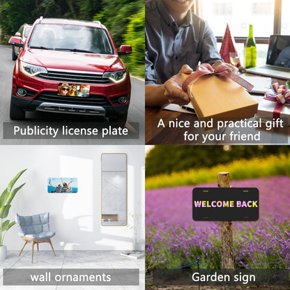 10 Pack Sublimation License Plate Blanks,Heat Thermal Transfer Sheet DIY Picture Sublimation Blank,Metal Aluminum Automotive License Plate Plates Tag for Custom Design Work - White