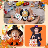 WILLBOND 30 Pcs Thanksgiving Diamond Art Keychain Kits DIY Double Sided Thanksgiving Animals Diamond Painting Keychain Ornaments for Adults Key Ring Art Pendant Fall Tree Decor WILLBOND