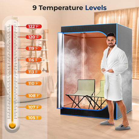 SereneLife Portable Sauna for Home, 2 Person Steam Sauna Tent with 4L Steamer, 2 Folding Sauna Chairs, Remote Control In-Home Spa, 71"x47" - inches (Black) SereneLife