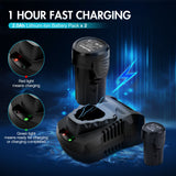 DURATECH Extended Cordless Ratchet Wrench, 3/8" 12V 44 Ft-Lbs Long Neck Electric Ratchet Wrench with 2-Pack 2.0Ah Li-Ion Battery, 1 Hour Fast Charger, 10 Sockets Accessories & Variable Speed Trigger DURATECH