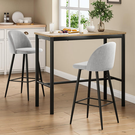 Farini 47 inch Counter Height Bar Table, Rectangular Dining Counter Tables with Metal Legs,Brown Farini