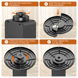 Space Heater, 1500W Electric Fireplace Heaters Indoor Portable with Child Lock & ECO Mode, PTC Ceramic, 3D Flame, 12H Timer, Remote Control, 70° Oscillation, Heating & Fan Modes for Home & Office Riseon