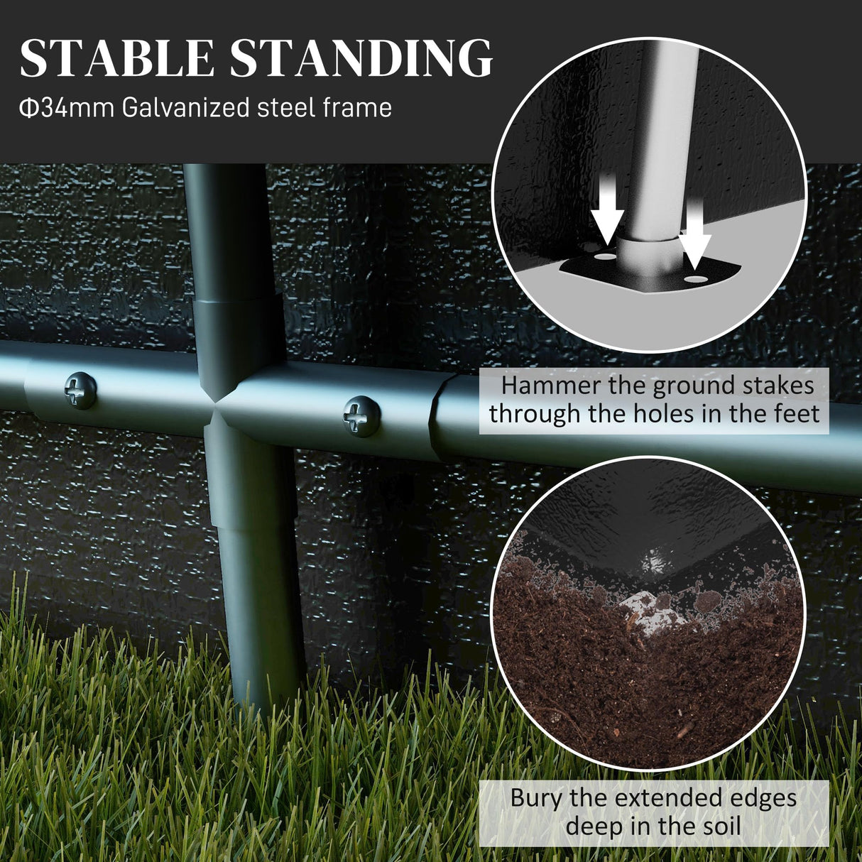 Outsunny 12' x 20' Heavy Duty Carport, Portable Garage Canopy Tent with 2 Ventilation Windows and Large Door, for Car, Truck, Boat, Motorcycle, Bike, Garden Tools, Black Outsunny