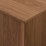 Walker Edison Walton Modern Fluted-Door Low Stand for TVs up to 65 Inches, 58 Inch, Mocha Walker Edison