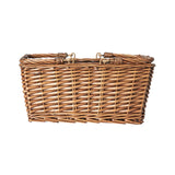 Household Essentials Woven Market Basket, Handwoven Willow Weave, Stylish Handles with Durable Metal Anchors, Classic and Versatile, Attractive, Spacious, Lightweight, Brown Stain Household Essentials