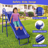 Lunafun Swing Set for Backyard with Kids Slide 440lbs Heavy-Duty Metal A-Frame 1 Saucer Swing Seat 1 Swings Seat & 1 Slide Lunafun