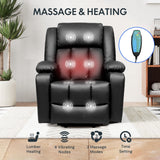 FLEXISPOT XL31 Power Lift Recliner Chair for Elderly, Oversized Electric Leather Lift Chair with Cup Holders, Side Pockets, Massage Reclining Chair Sofa for Living Room Bedroom (Black) FLEXISPOT