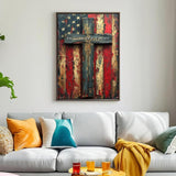 puonidwo 5D American Flag with Cross Diamond Painting Kits for Adults Beginners, Independence Day Full Round Drill Diamond Art Kits, for Home Wall Decor 12X16 Inch puonidwo