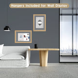 MUYE 5x7 Floating Frame Set of 2,Double Glass Rustic Photo Frame for Wall Hanging or Tabletop Standing,Also Display 4x6 or 3x5 Photo for Floating Effect,Natural MUYE