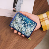 ARTopet 2Pcs Credit Card Holder Diamond Art Painting PU Wallet ID Card Case Zipper Anti-demagnetization Business Accordion Wallet Crafts Gift for Women Men Travel-02 ARTopet