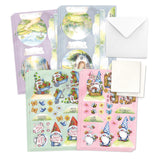 Katy Sue Garden Gnomes Die-Cut Pop-Up Card Making Kit for Adults. Makes 12 Cards & Contains Gnome/Gonk Die-Cut Decoupage Paper Sheets, Supports, Envelopes & Foam Pads for Card Making Supplies Katy Sue