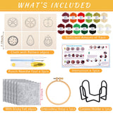 Yaomiao 6 Pcs Fruit Punch Needle Coaster Kit Punch Needle Embroidery Kits Craft Supplies with Patterns Yarns Tools Adhesive Felt Embroidery Hoop Instruction Holder for Adult DIY Yaomiao