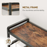 RALGEND Triple 5-Tier Bookshelf, Industrial Large Bookcase with 14 Open Display Shelves, Modern Tree Bookcase with Metal Frame and Hanging Function for Living Room, Home Office, Rustic Brown and Black RALGEND