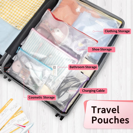 Umriox Zipper Pouch, 16.9x12.4 in (12 Colors, 12 Packs), Extra Large Zipper Bags, Waterproof Zipper Pouches for Office Supplies, Puzzles, Board Game Storage & Cross Stitch Projects Umriox