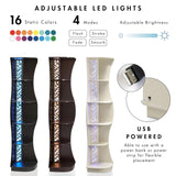 HOMES: Inside + Out Connelly Modern 5 Shelf LED Bookcase, Unique Thin Wood Bookshelf with Storage and Remote, Office Shelving ,Tall Book Shelf for Bedroom, Living Room and Small Spaces, Cream Weave Furniture of America